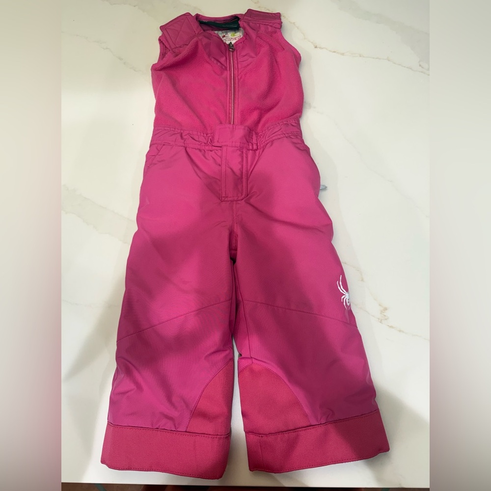 Spyder Toddler pink snow bib size 2
